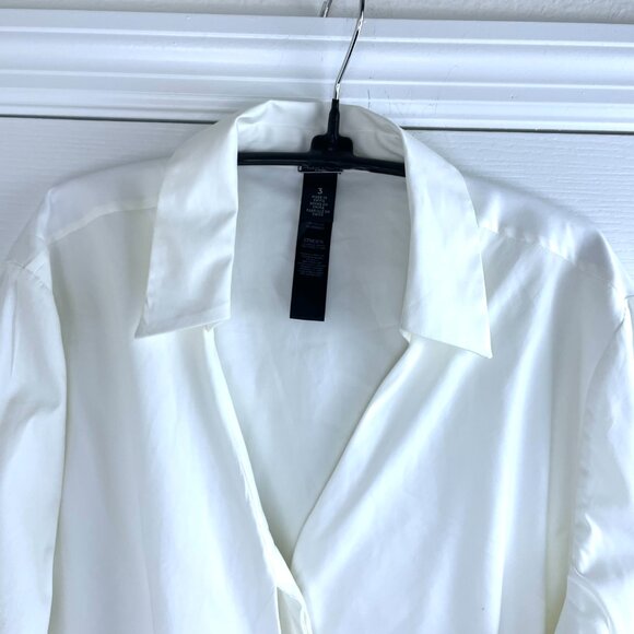 Chico’s Black Label White Wrap Women Blouse with Tie Waist Size 3 (XL, US 16-18) - Picture 2 of 12